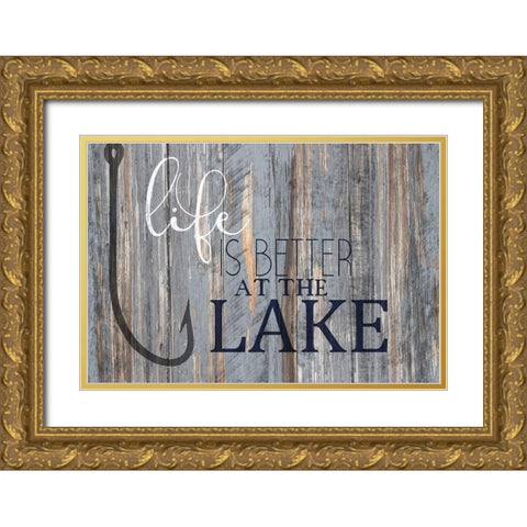 Better at the Lake Gold Ornate Wood Framed Art Print with Double Matting by Kimberly, Allen