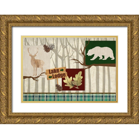 To the Lake Gold Ornate Wood Framed Art Print with Double Matting by Kimberly, Allen