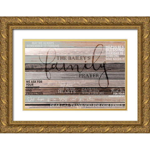 Family Prayer Gold Ornate Wood Framed Art Print with Double Matting by Kimberly, Allen