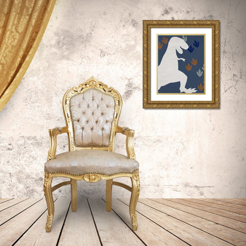 Rawr Tracks 1 v2 Gold Ornate Wood Framed Art Print with Double Matting by Kimberly, Allen