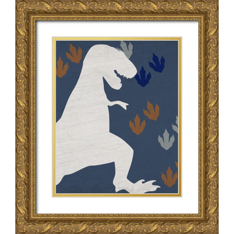 Rawr Tracks 1 v2 Gold Ornate Wood Framed Art Print with Double Matting by Kimberly, Allen