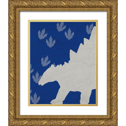 Rawr Tracks 2 Gold Ornate Wood Framed Art Print with Double Matting by Kimberly, Allen