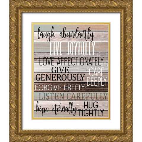 Laugh Abundantly Gold Ornate Wood Framed Art Print with Double Matting by Kimberly, Allen