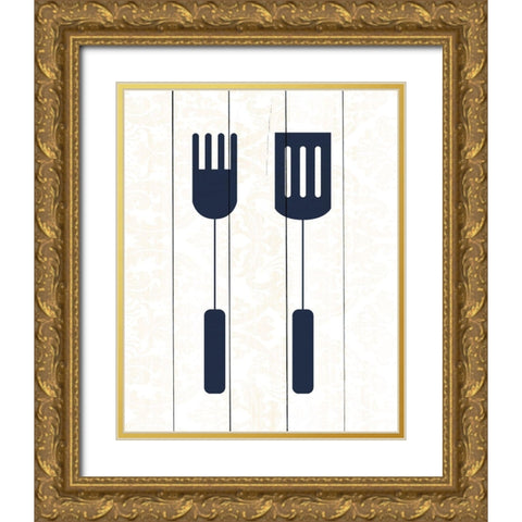 In the Kitchen 1 Gold Ornate Wood Framed Art Print with Double Matting by Kimberly, Allen