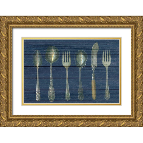 At the Table Gold Ornate Wood Framed Art Print with Double Matting by Kimberly, Allen