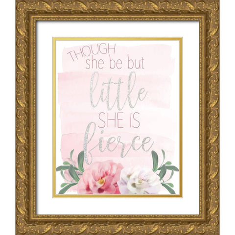 She is Fierce Gold Ornate Wood Framed Art Print with Double Matting by Kimberly, Allen