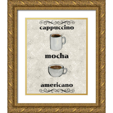 Coffee Life 3 Gold Ornate Wood Framed Art Print with Double Matting by Kimberly, Allen