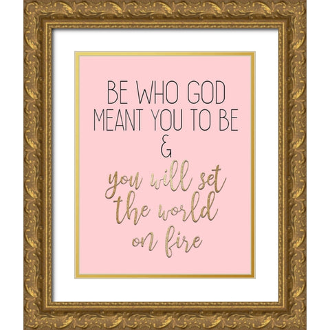 Set the World Gold Ornate Wood Framed Art Print with Double Matting by Kimberly, Allen