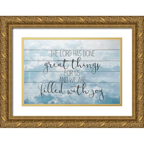 Great Things Gold Ornate Wood Framed Art Print with Double Matting by Kimberly, Allen