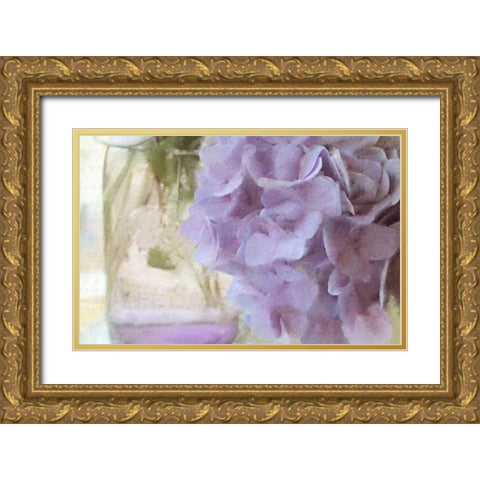 Hydrangea Jar Gold Ornate Wood Framed Art Print with Double Matting by Allen, Kimberly