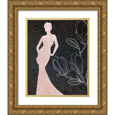 XO XO 3 Gold Ornate Wood Framed Art Print with Double Matting by Kimberly, Allen