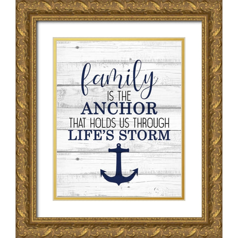 Family Anchor Gold Ornate Wood Framed Art Print with Double Matting by Kimberly, Allen