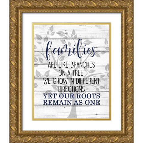 Family Branches Gold Ornate Wood Framed Art Print with Double Matting by Kimberly, Allen