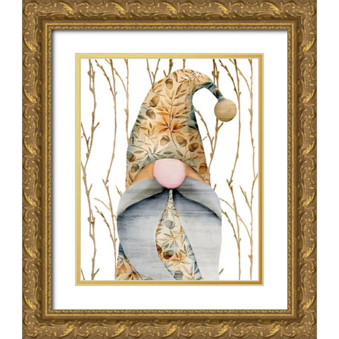 Gnome 1 Gold Ornate Wood Framed Art Print with Double Matting by Kimberly, Allen