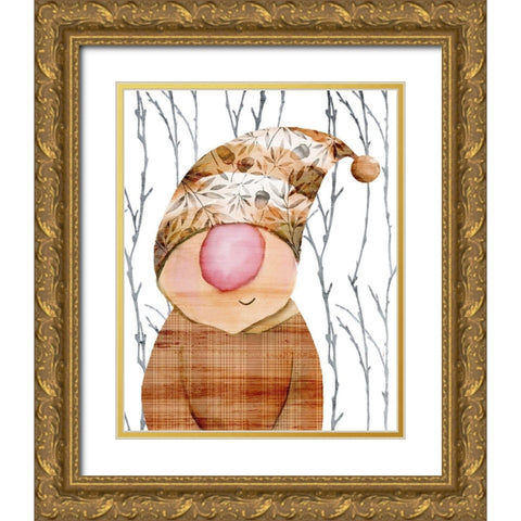 Gnome 2 Gold Ornate Wood Framed Art Print with Double Matting by Kimberly, Allen