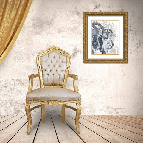 Smoke Gears 1 Gold Ornate Wood Framed Art Print with Double Matting by Kimberly, Allen