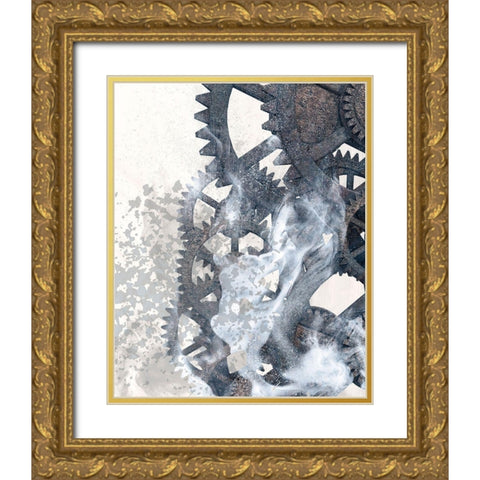 Smoke Gears 2 Gold Ornate Wood Framed Art Print with Double Matting by Kimberly, Allen