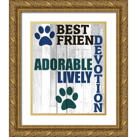 Pets Are 2 Gold Ornate Wood Framed Art Print with Double Matting by Kimberly, Allen