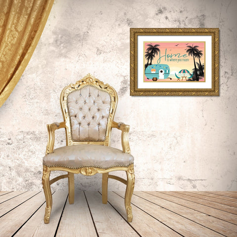 Roam A Gold Ornate Wood Framed Art Print with Double Matting by Kimberly, Allen