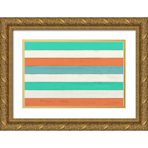 Beach Camping B Gold Ornate Wood Framed Art Print with Double Matting by Kimberly, Allen