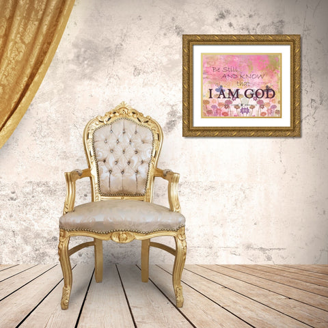 Be Still And Know Gold Ornate Wood Framed Art Print with Double Matting by Allen, Kimberly
