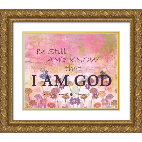 Be Still And Know Gold Ornate Wood Framed Art Print with Double Matting by Allen, Kimberly