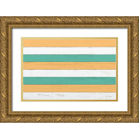 Beach Tent B Gold Ornate Wood Framed Art Print with Double Matting by Kimberly, Allen