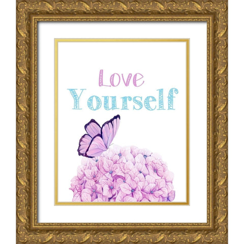 Love Yourself 3 Gold Ornate Wood Framed Art Print with Double Matting by Allen, Kimberly