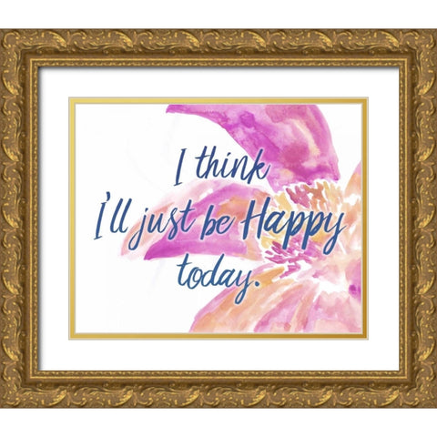 I Think Gold Ornate Wood Framed Art Print with Double Matting by Allen, Kimberly