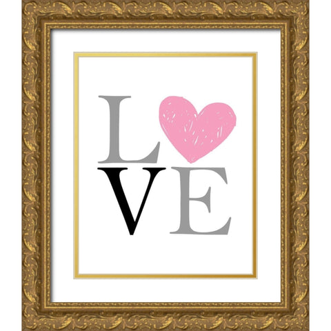 Love Home 1 Gold Ornate Wood Framed Art Print with Double Matting by Allen, Kimberly