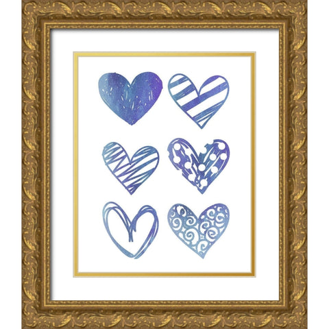 Watercolor Love 1 Gold Ornate Wood Framed Art Print with Double Matting by Allen, Kimberly