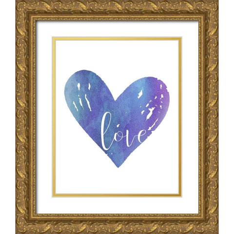Watercolor Love 2 Gold Ornate Wood Framed Art Print with Double Matting by Allen, Kimberly