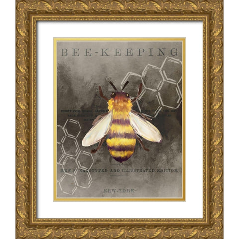 Bee Charmer 1 Gold Ornate Wood Framed Art Print with Double Matting by Allen, Kimberly