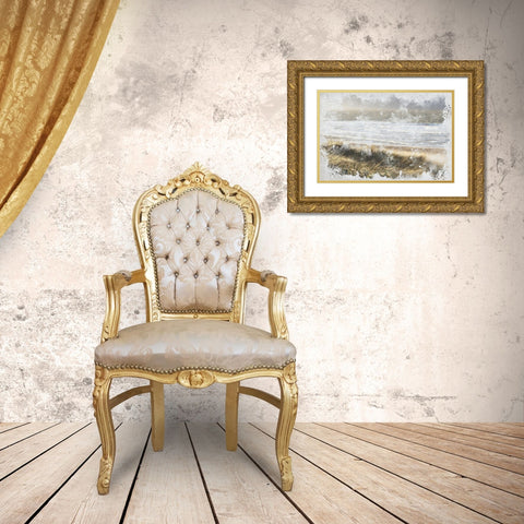 Beach Wave Gold Ornate Wood Framed Art Print with Double Matting by Allen, Kimberly