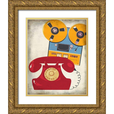 Retro 1 Gold Ornate Wood Framed Art Print with Double Matting by Allen, Kimberly