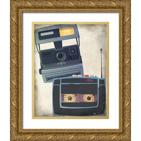 Retro 2 Gold Ornate Wood Framed Art Print with Double Matting by Allen, Kimberly