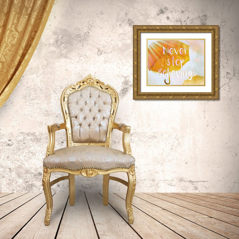 Never Stop Gold Ornate Wood Framed Art Print with Double Matting by Allen, Kimberly