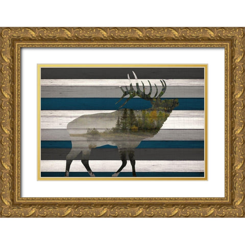Elk Mountain Range Gold Ornate Wood Framed Art Print with Double Matting by Allen, Kimberly