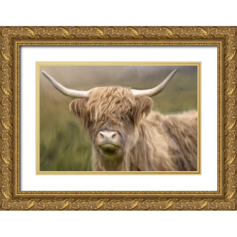Highland Gold Ornate Wood Framed Art Print with Double Matting by Allen, Kimberly