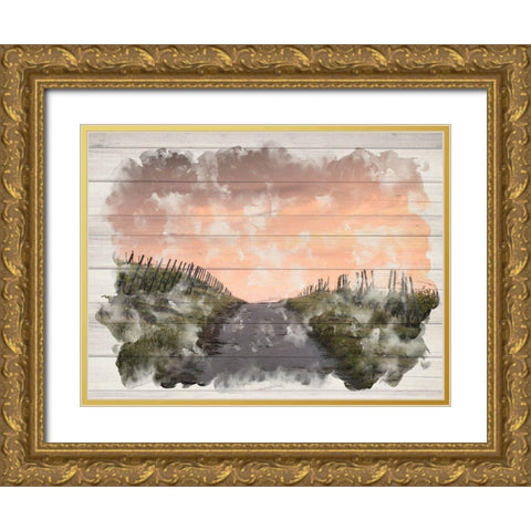 Countryside Sunset Gold Ornate Wood Framed Art Print with Double Matting by Allen, Kimberly
