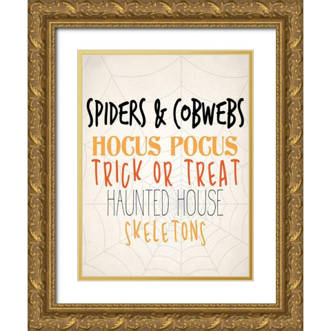 Spiders and Cobwebs v2 Gold Ornate Wood Framed Art Print with Double Matting by Allen, Kimberly