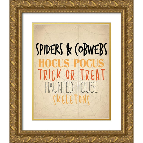 Spiders and Cobwebs Gold Ornate Wood Framed Art Print with Double Matting by Allen, Kimberly
