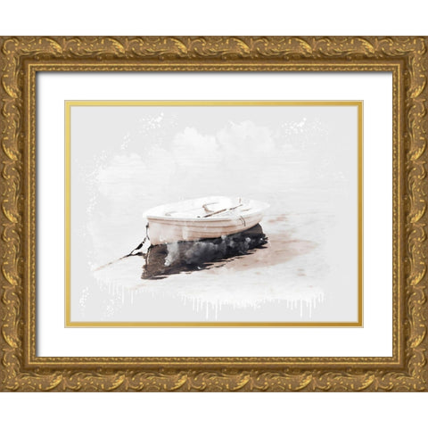 Row Boat Gold Ornate Wood Framed Art Print with Double Matting by Allen, Kimberly