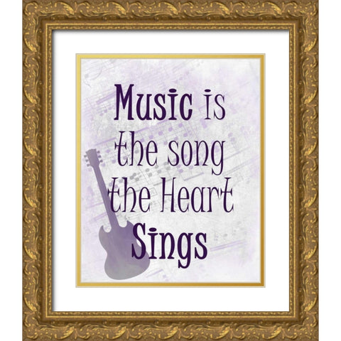 Music is the Song Gold Ornate Wood Framed Art Print with Double Matting by Allen, Kimberly