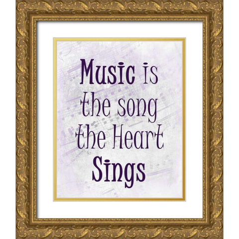 Music is the Song A Gold Ornate Wood Framed Art Print with Double Matting by Allen, Kimberly