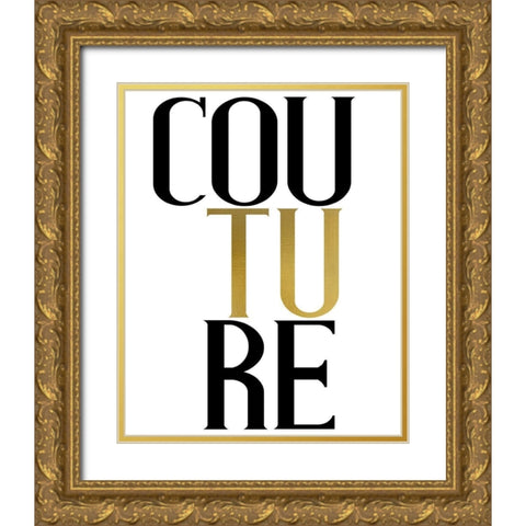 Couture 1 Gold Ornate Wood Framed Art Print with Double Matting by Allen, Kimberly