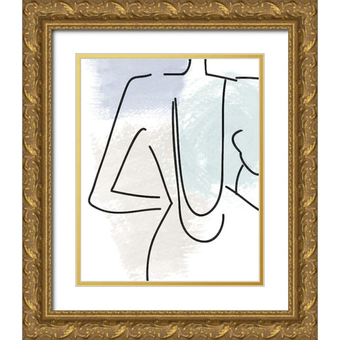 Figure A Gold Ornate Wood Framed Art Print with Double Matting by Allen, Kimberly
