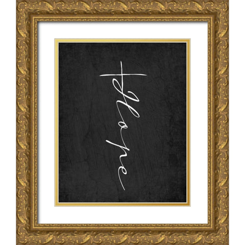 Hope Cross Gold Ornate Wood Framed Art Print with Double Matting by Allen, Kimberly
