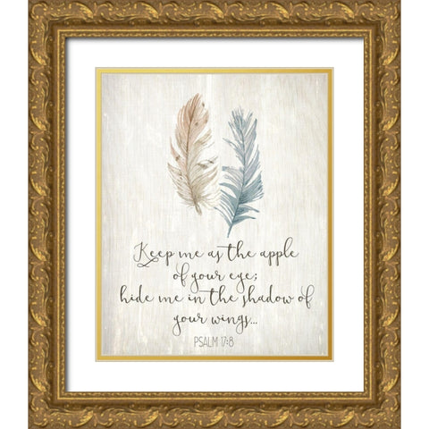 His Feathers 2 Gold Ornate Wood Framed Art Print with Double Matting by Allen, Kimberly