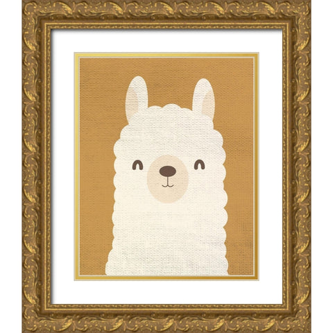 Llama Love 2 Gold Ornate Wood Framed Art Print with Double Matting by Allen, Kimberly